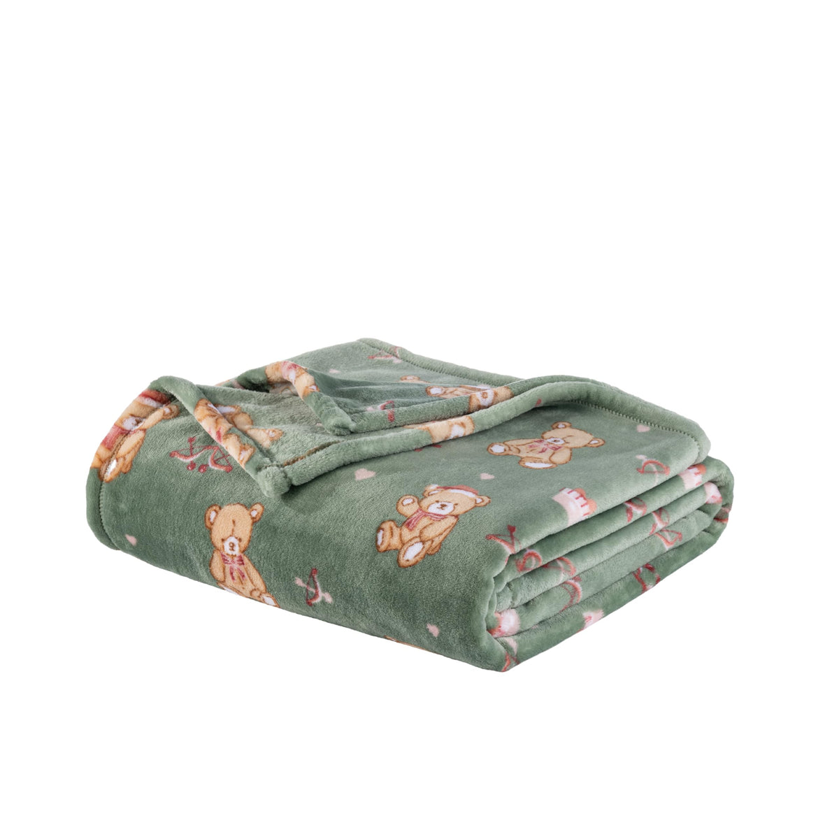 Sushing Christmas Printed Fleece Throw, Soft Plush Warm Festive, Cozy Couch Decor, 60"× 70", Teddy Bears