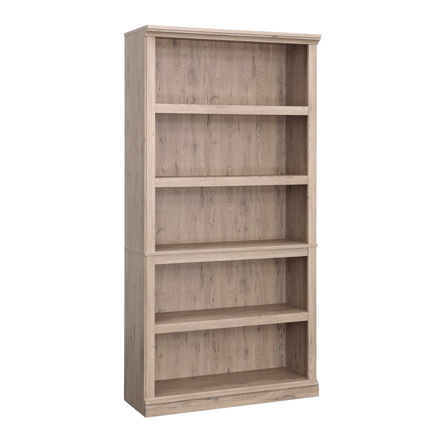 Sauder 5 Tier Book Shelf Wooden Bookcase Multipurpose Bookshelf for Home Office, Living Room, in Laurel Oak