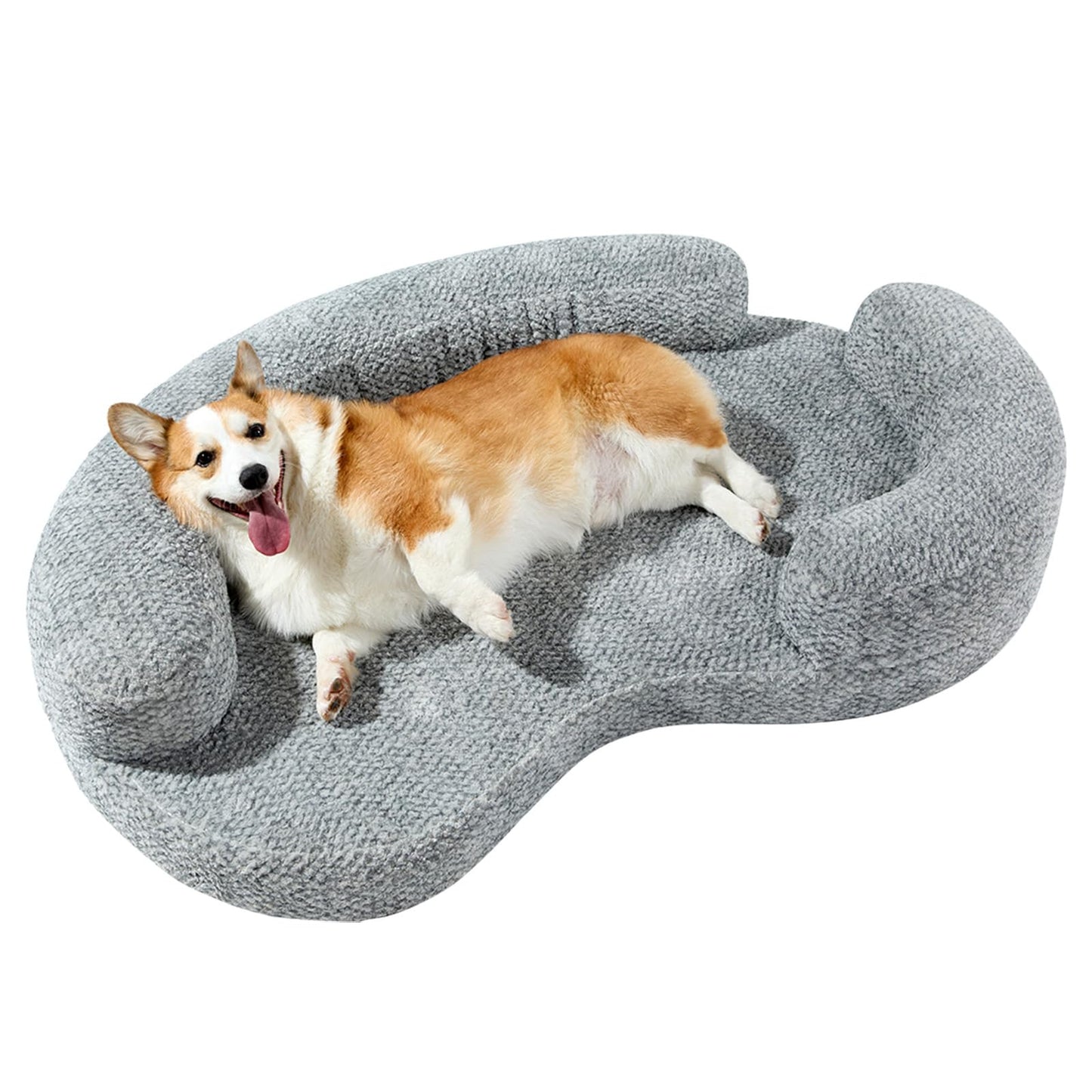 DogTender Orthopedic Memory Foam Dog Bed for Medium Sized Dog - Washable & Waterproof & Removable Couch - Round Calming Bed for Anxiety Relief (43 x 29 x 8 Inch)