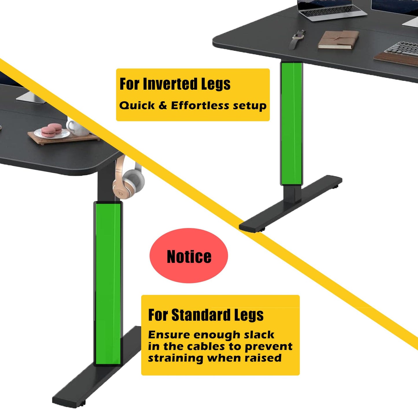 Under Desk PC Mount for Standing Desk, No Drilling Clamp-On CPU Holder with 10 Cable Clips, Heavy Duty Adjustable Computer Tower Stand Fits Most PC Cases up to 44lbs, Universal Gaming Desk Mount