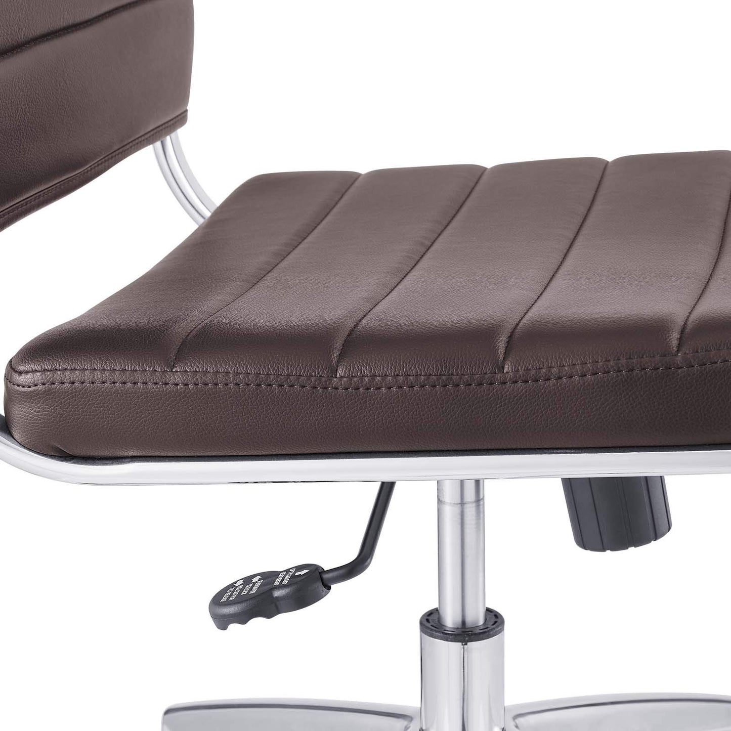 Modway Jive Ribbed Armless Mid Back Swivel Conference Chair In Brown