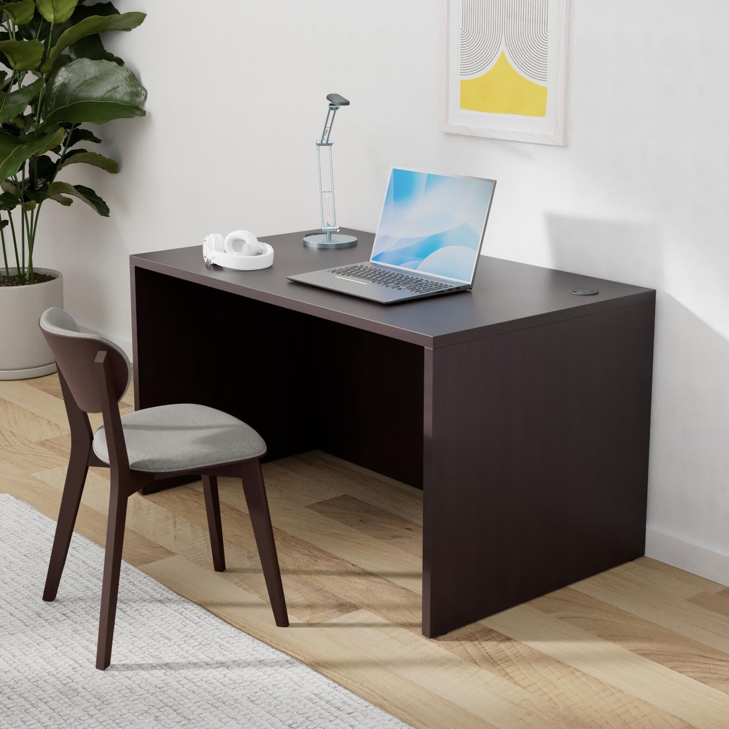 Alera Valencia Series Straight Front Desk Shell, 47.25" X 29.5" X 29.63", Espresso