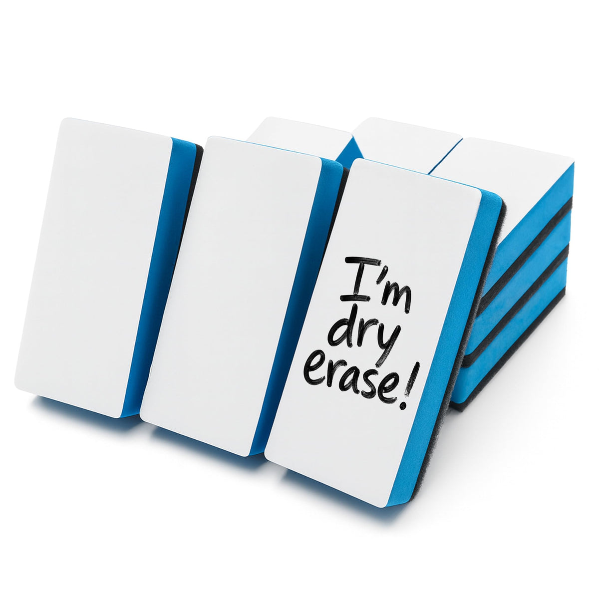 Flipside Products 2" x 4" Dry Erase Board Buddies, Students and Kids, Whiteboard Erasers, Brainstorming, Flow Charts, Classroom- 12 Pack
