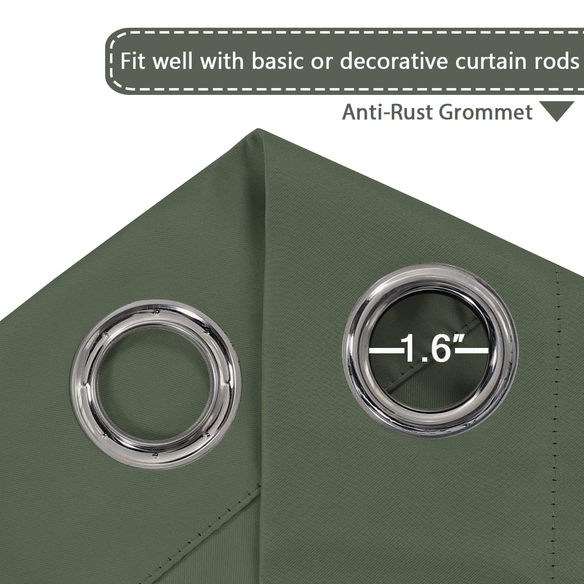 H.VERSAILTEX Blackout Patio Curtains 100 x 96 Inches for Sliding Door Extral Wide Blackout Curtain Panels Thermal Insulated Room Divider - Grommet Top, 8' Tall by 8.5' Wide - Bronze Green