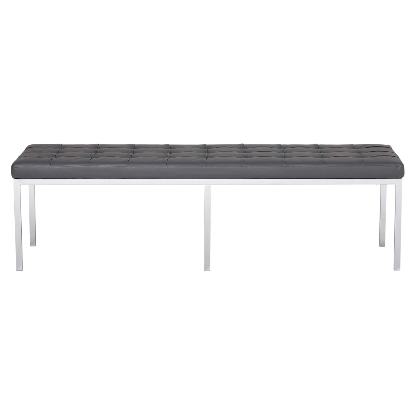 Studio Designs Home Wide Lintel Tufted Bench/Ottoman, Pewter, 60'' (72045)