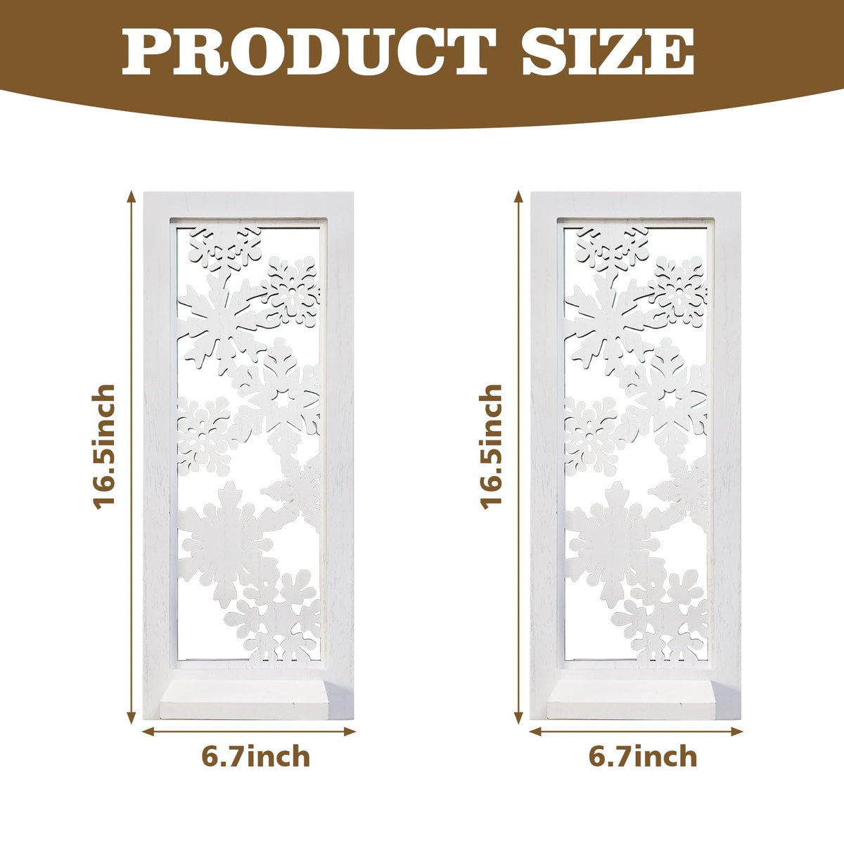 ZEXUIRU 2 Set Rustic Candle Sconces Living Room Bedroom Entryway Wood Mirrored, Farmhouse, Carved Frame Wall-Mount Wooden Candle Holders Wall Decor Hanging Handmade Holder - Distressed White