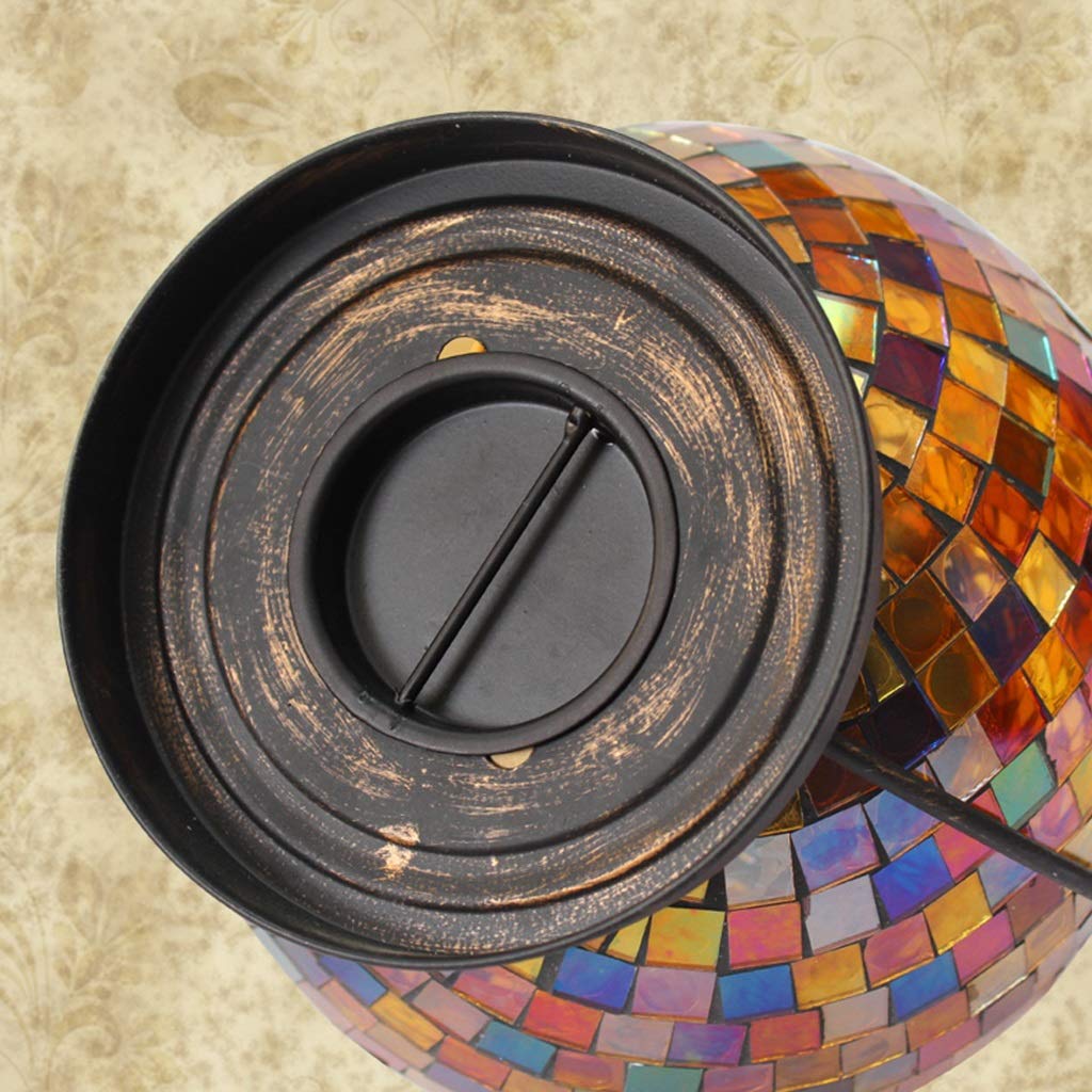 XILIN-1987 Candle Holderss European Mosaic Candle Holder Wrought Iron Glass Candlestick Simple Home Furnishings Decorative Candlestick (Color : C)
