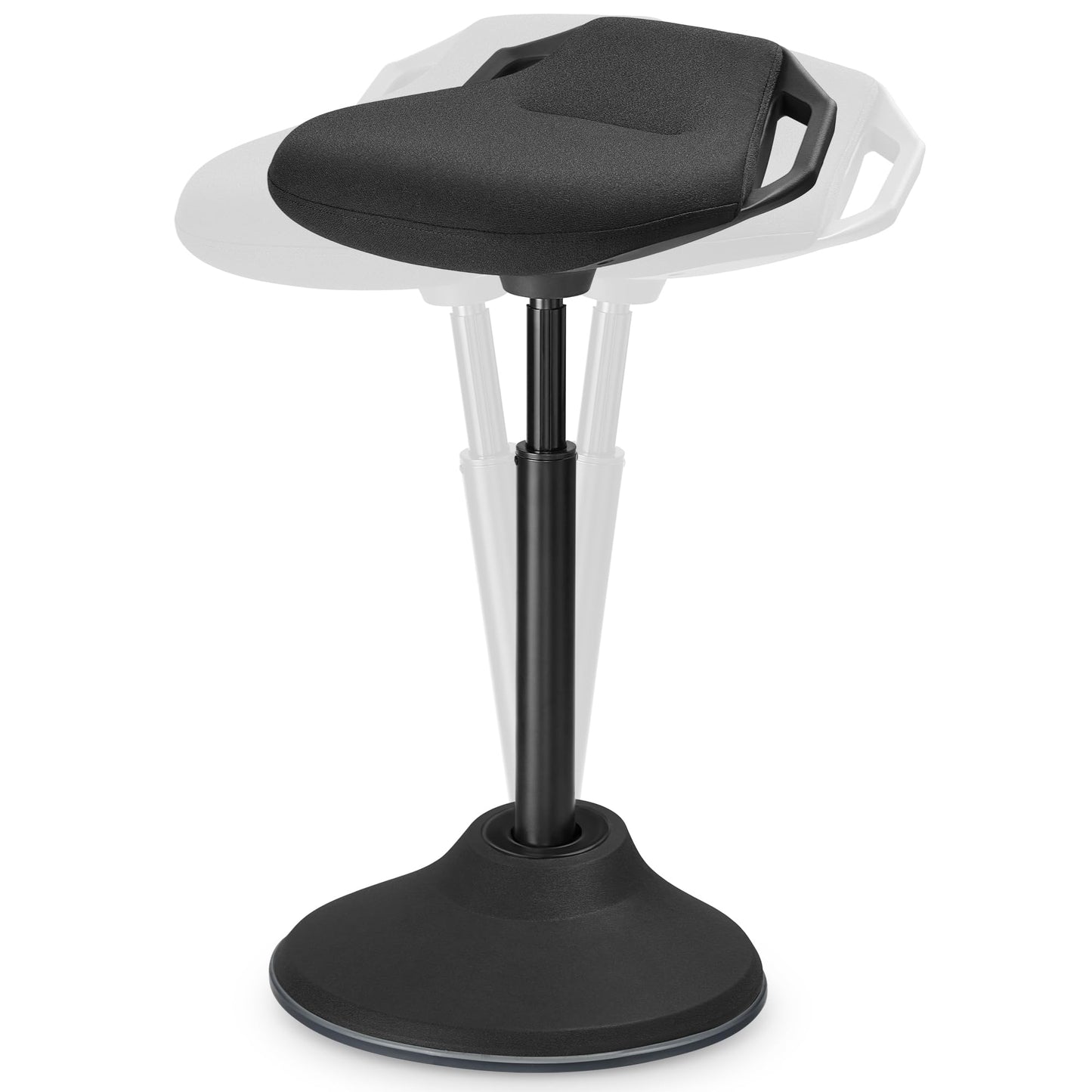 SONGMICS Ergonomic Wobble Stool, Height Adjustable Standing Desk Stool 23.6-33.3 Inches, Swivel Balance Chair with Non-Slip Base, Standing Chair, for Active Sitting, Office, Home, Ink Black UOSC02BK