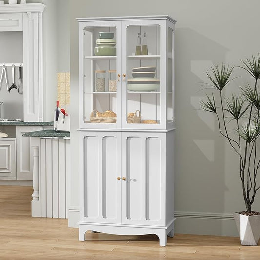 ARTPOWER 72" Freestanding Kitchen Pantry Storage Sideboard, Classical Tall