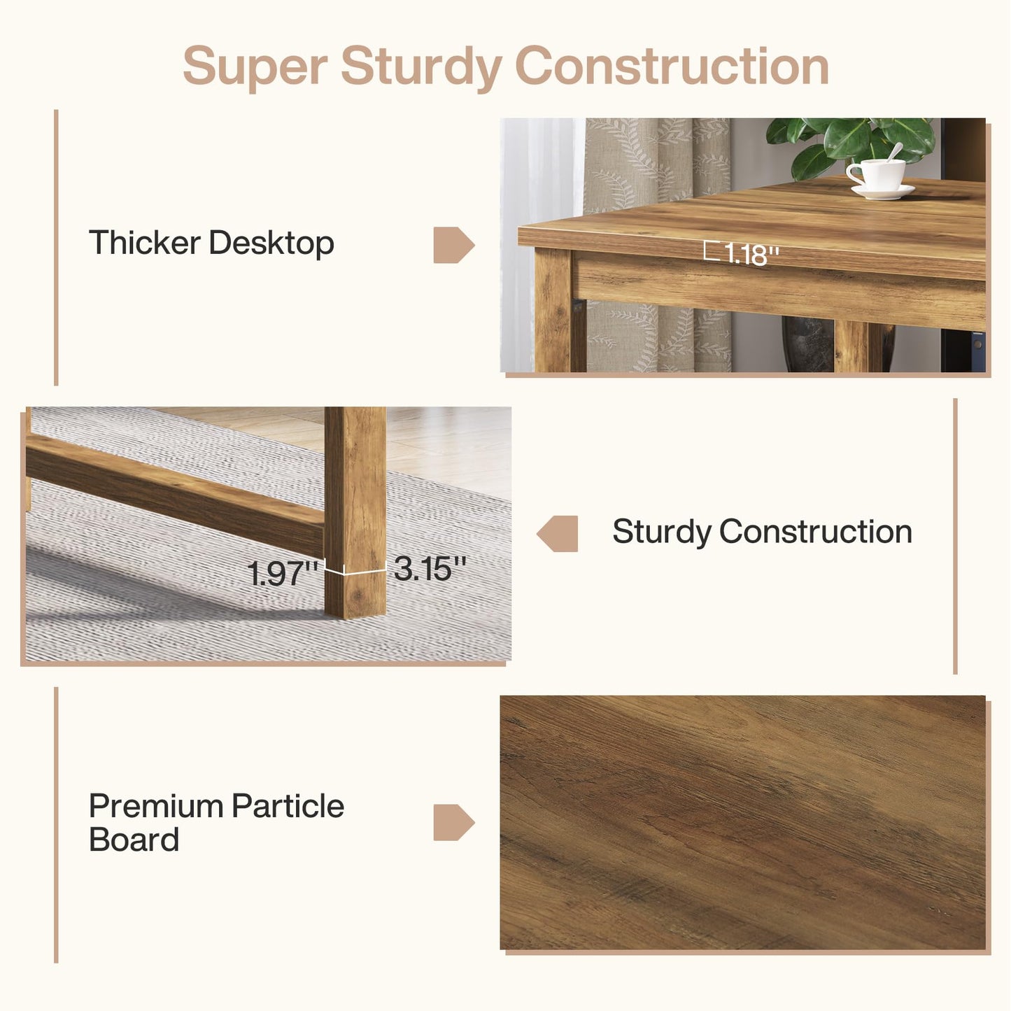 Tribesigns Modern Computer Desk, 63 x 31.5 inch Large Office Desk Computer Table Study Writing Table Workstation for Home Office, Brown Wood