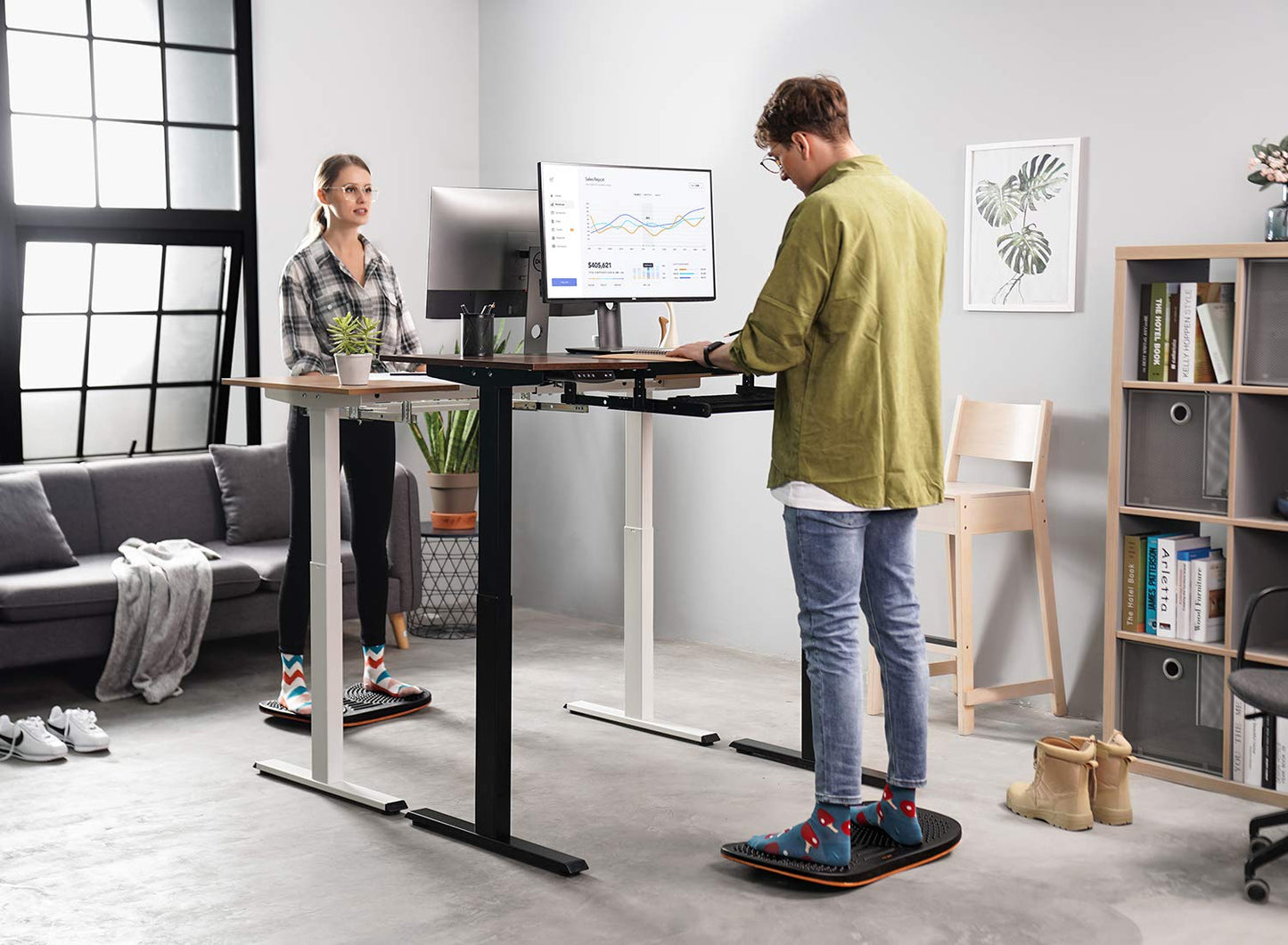 FEZIBO Standing Desk Mat Balance Board, Anti Fatigue Mat Standing Desk Office, Wobble Board with Ergonomic Design, Obsidian Black
