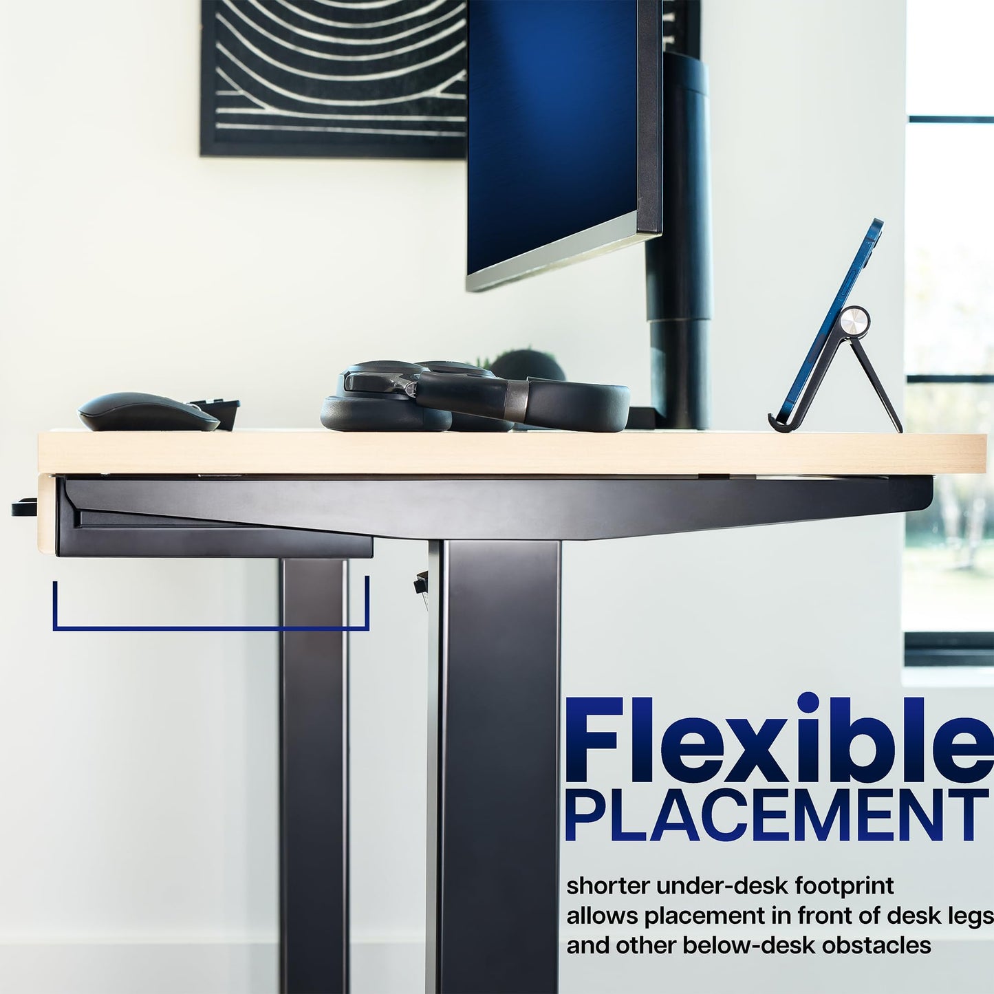 VIVO Under Desk Mounted Sliding Pull-out Drawer for Office Desk, Pull Handle, Storage Organizer for Sit Stand Workstation, DESK-DR1H-C