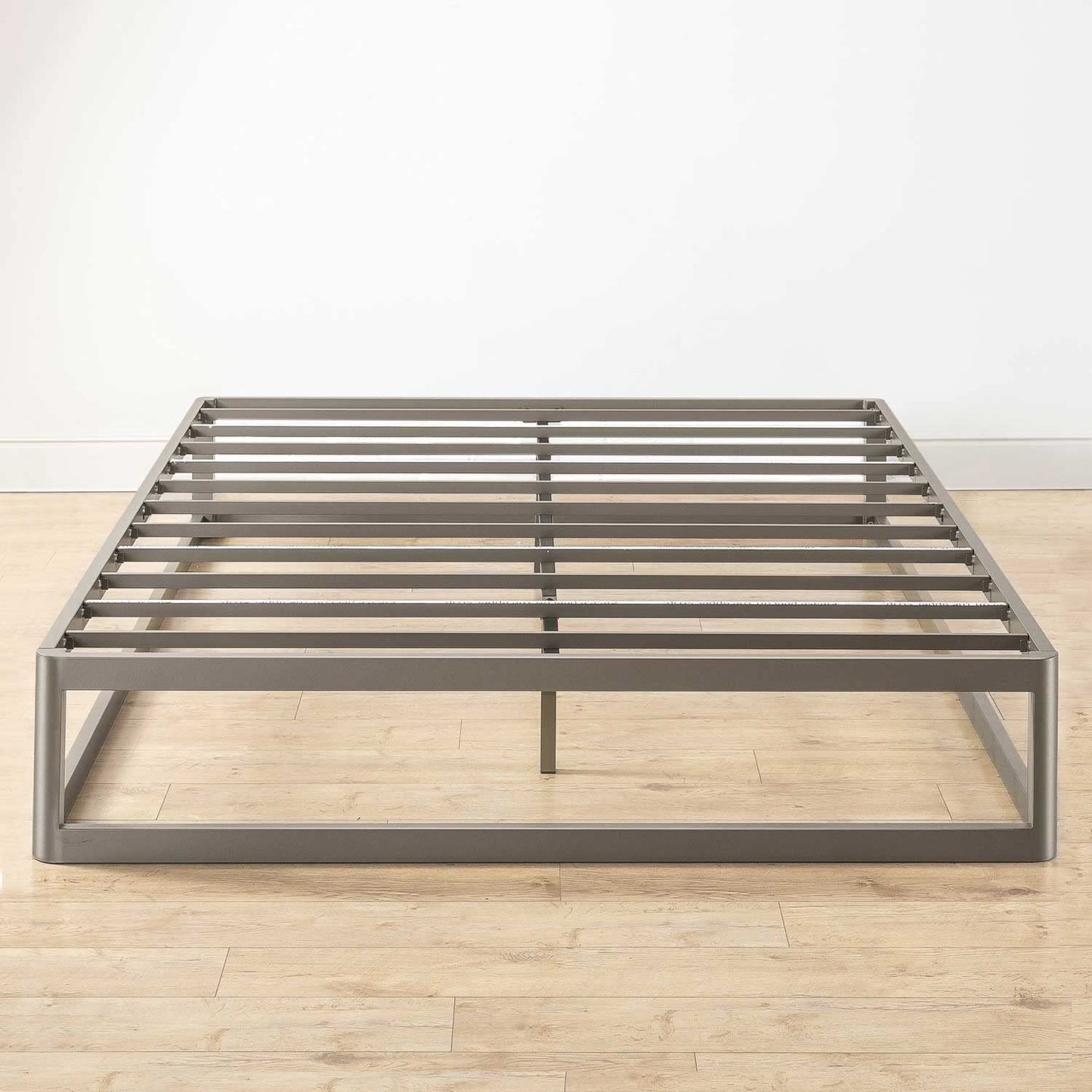 Mellow 12" Metal Platform Bed Frame w/Heavy Duty Steel Slat Foundation, King, Grey