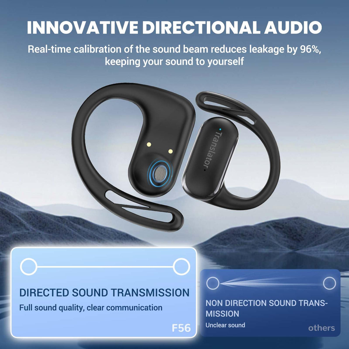 ANFIER Translation Earbuds Real-Time for iPhone & Andorid AI Headphones Language Translation 144-Language Real-Time Two-Way OWS Translator Earbuds for Travel Business Study (AF56 Black Online)