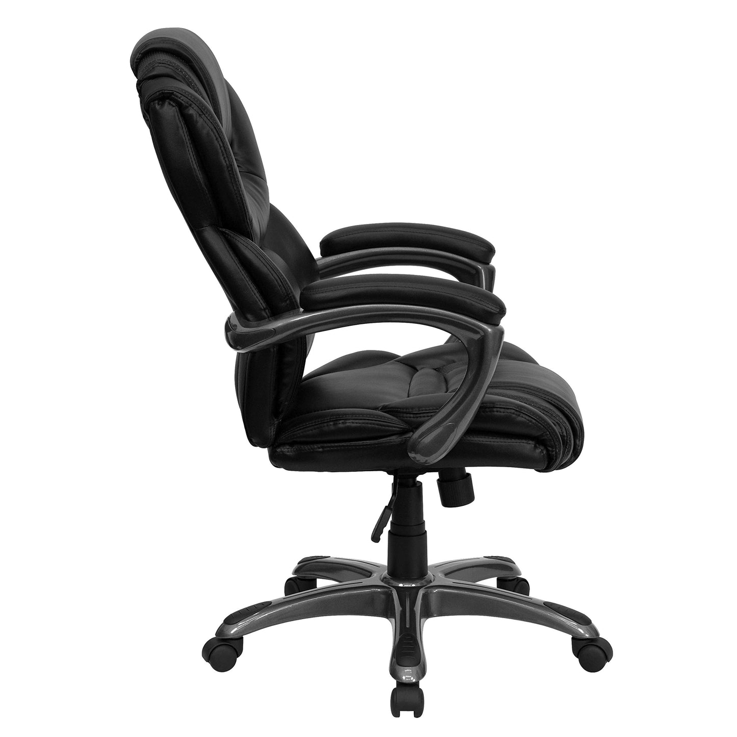Flash Furniture Stella High Back Black LeatherSoft Executive Swivel Ergonomic Office Chair with Arms
