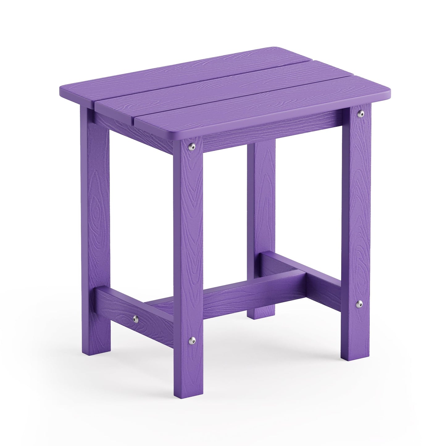 LUE BONA Outdoor Side Table, HDPS Small Outdoor Adirondack Side Tables, Outside End Table for Patio, Porch, Deck, Pool, Weather Resistant/Easy Maintenance,Purple