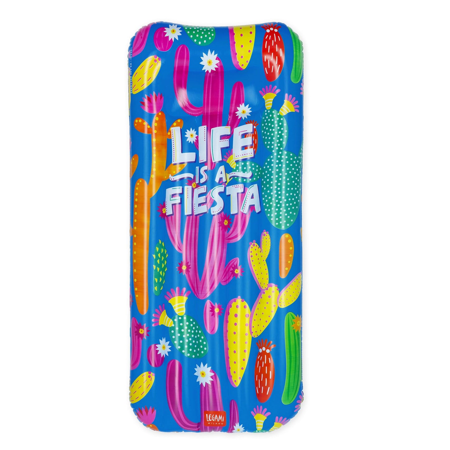 Legami - inflatable mattress, inflatable mattress for single bed, surfboard shape, 2 air chambers, including self-adhesive patch, lifting capacity up to 90 kg, 80 x 173 cm, waves