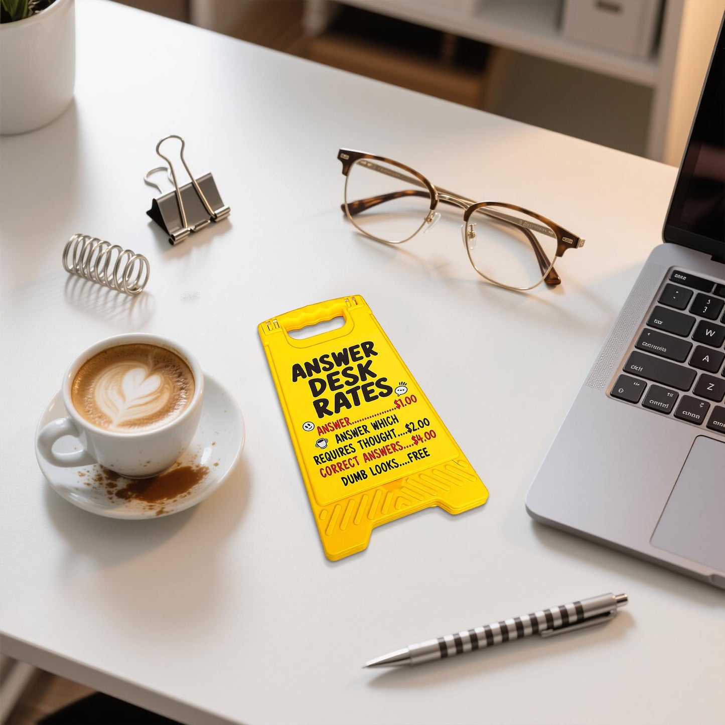 HRPHRP Office Desk Decor Desk Accessories - Funny Boss Coworker Employee Bosses Day Gifts, Cubicle Decor Gag Gifts for Women Men, Teacher Nurse Principal Appreciation Gifts, Lady Work Desk Signs