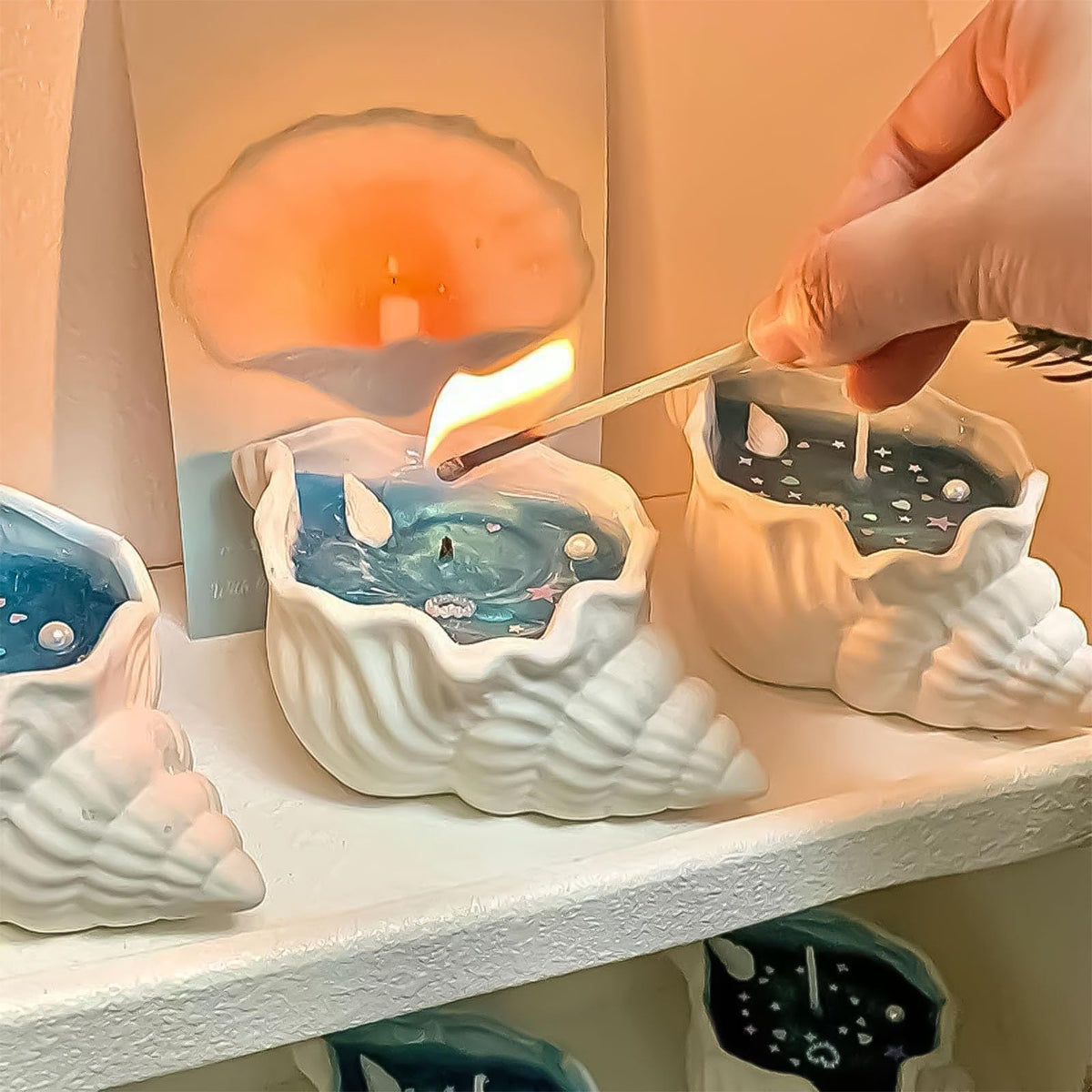 4 Pack Scented Candles for Home Small Candles Candles Gifts Sets for Women Men Birthday Thanksgiving Christmas Valentine's Mother's Day (Light Blue &Orange) (Light Blue &Orange)