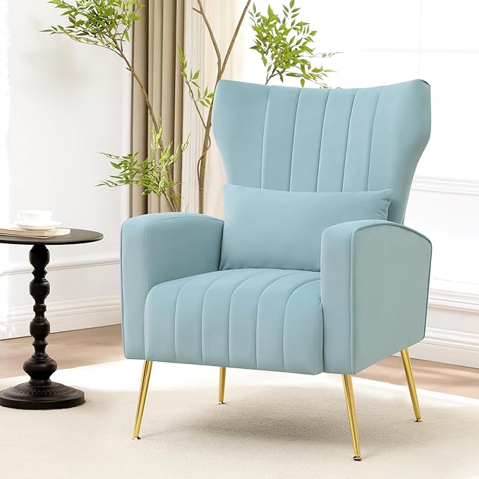 Modern Accent Chair Upholstered Living Room Chair, High Back Arm Chair