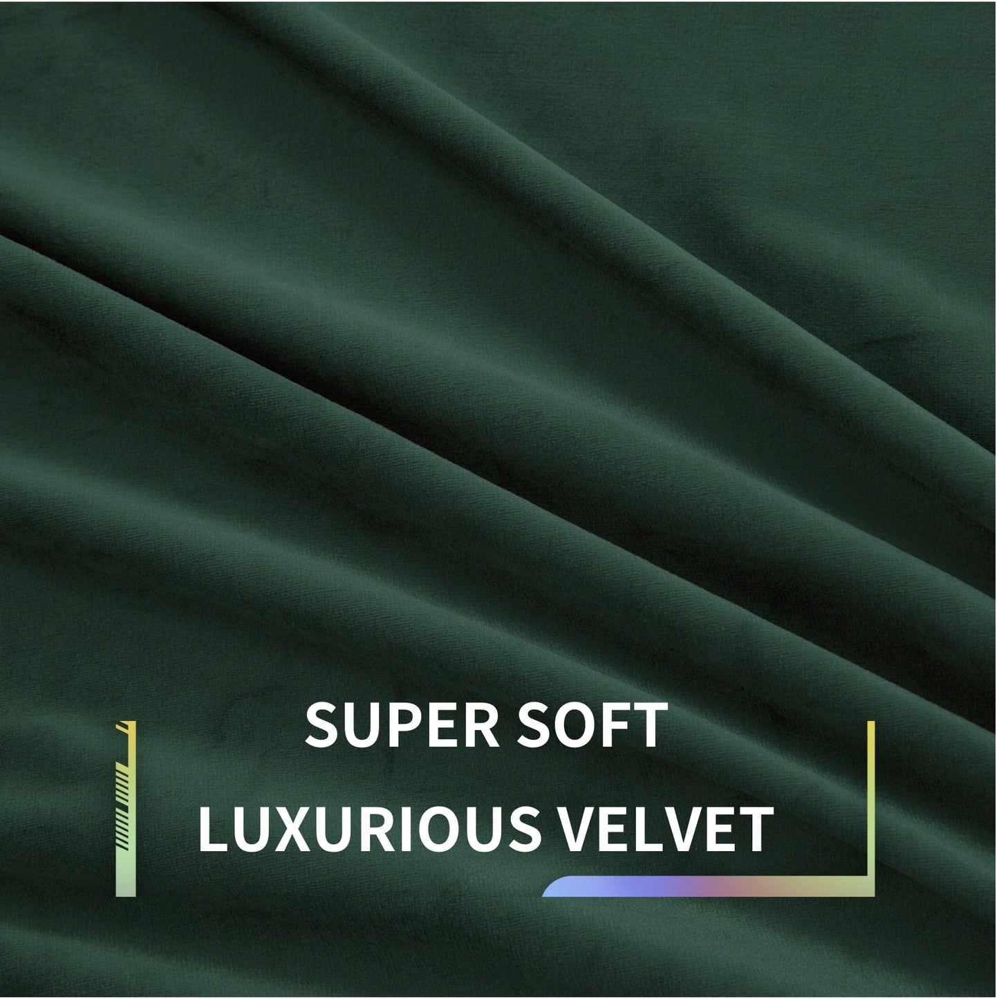 Aljctns Dark Green Velvet Curtains 90 inches Long Luxury 85% Blackout Curtains for Bedroom Living Room,Thermal Insulated Super Soft Window Drapes Rod Pocket & Back Tab, 52" W x 90" L, 2 Panels