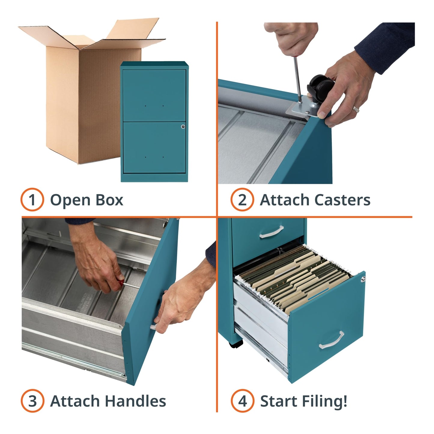 Lorell LYS SOHO File/File Mobile Cabinet, Teal