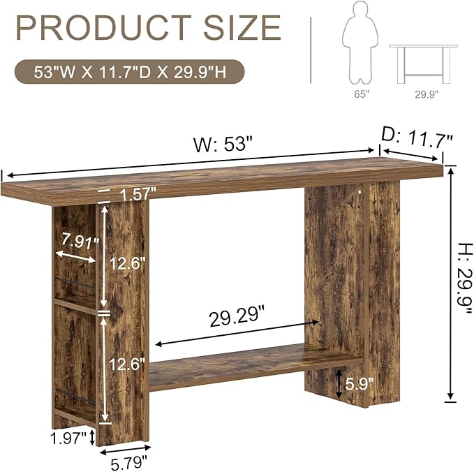 FOLUBAN Console Table for Entryway, Farmhouse Sofa Table