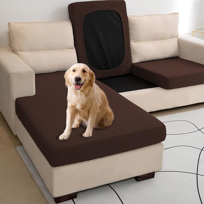 Water Repellent L Shaped Couch Covers 3 Pieces Sofa Seat Cushion Slipcovers