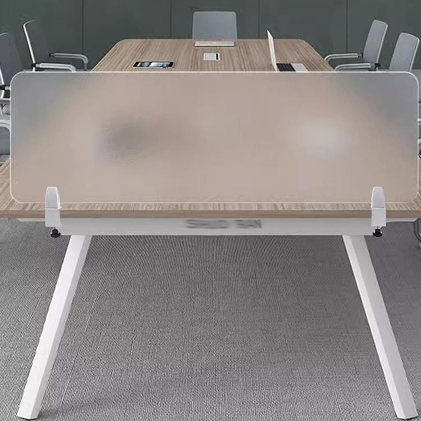 Reception Desk for Spaces with Lockable Drawer, Compact Office Counter Desk Counter Modern Front Lockable Drawers,White Frosted Acrylic Desk Partition Student Privacy Shield Freestanding Des