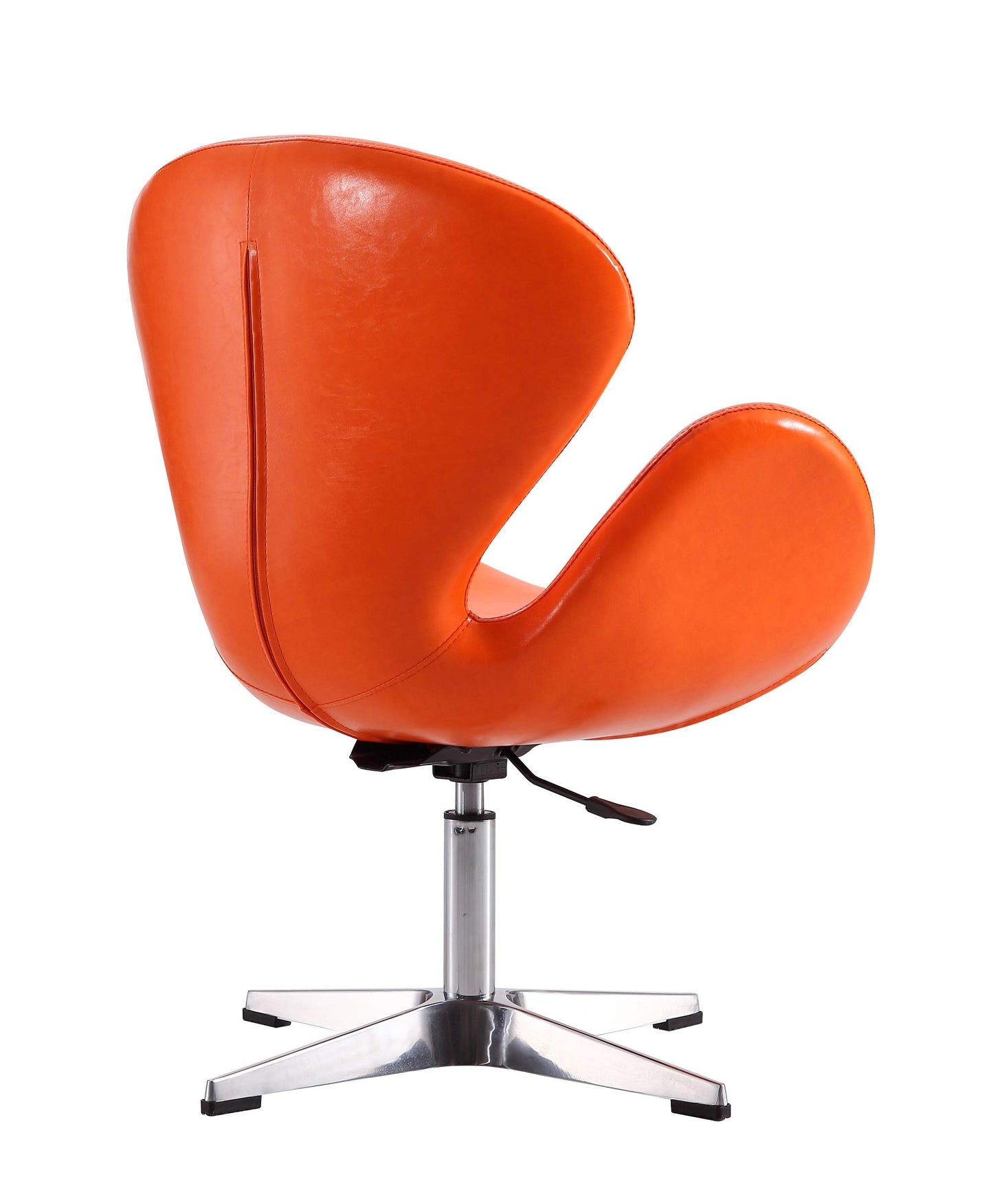 Manhattan Comfort Raspberry Mid Century Modern Retro Look Living Room Swivel Chair, 28.7", Set of 2, Orange