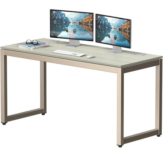 SHW 55-Inch Commercial-Grade Office Computer Desk, Maple