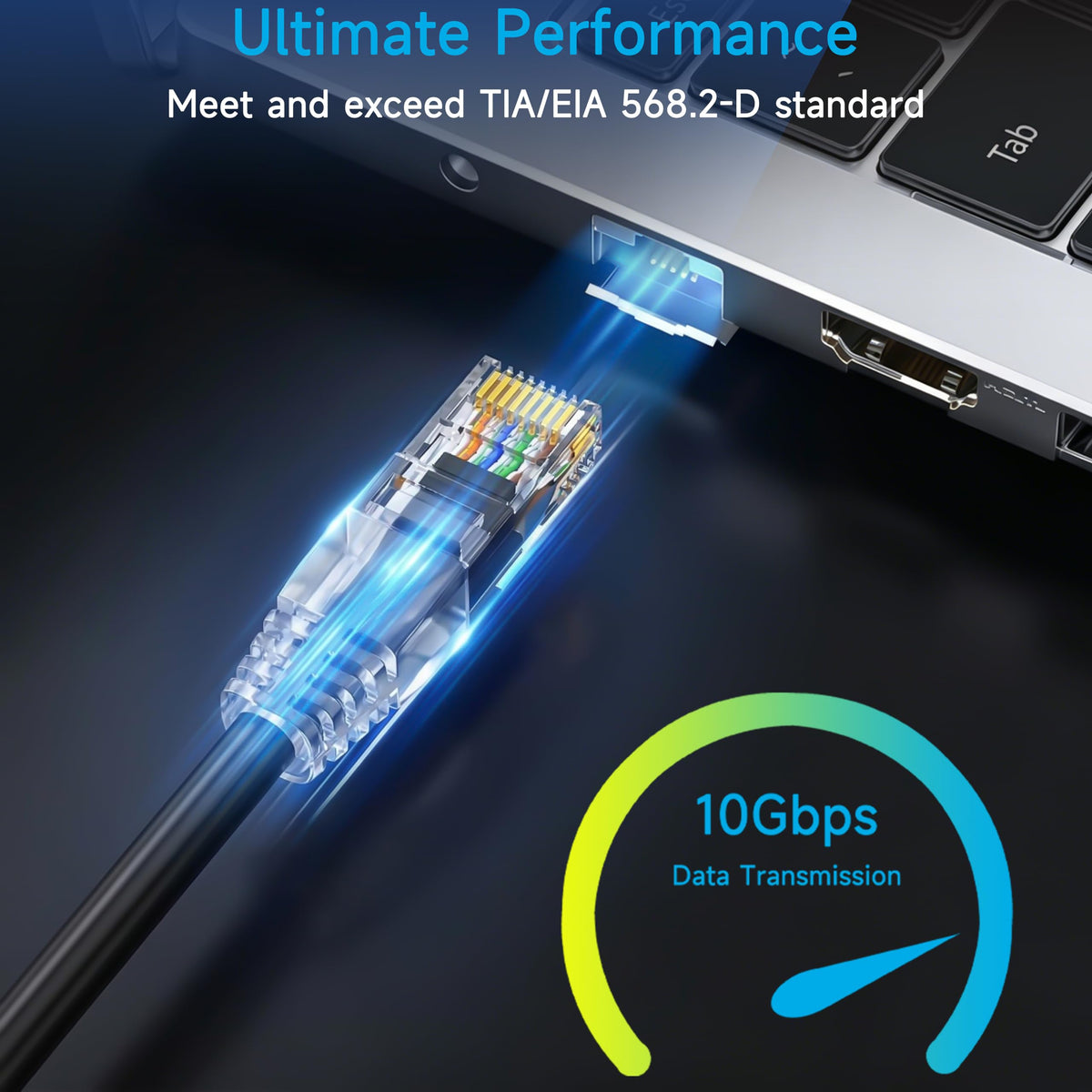 Lysymixs Cat6 Ethernet Cable 3 ft (10 Pack) - 10G Network Patch Cable for Data Centers, Home and Enterprise Networks - Black