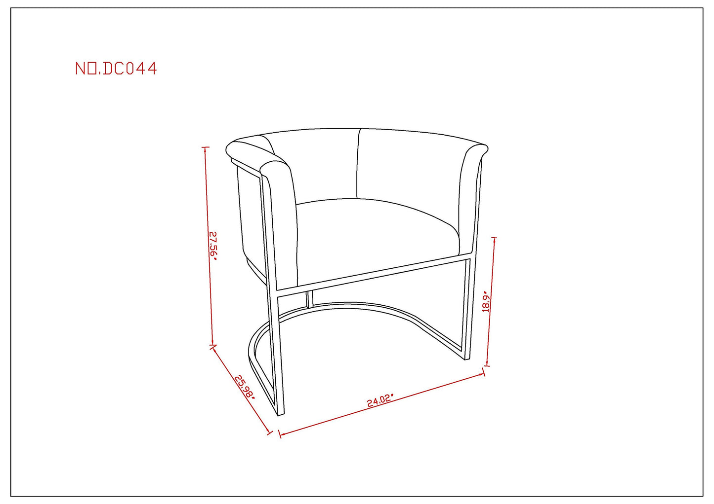 Manhattan Comfort Bali Faux Leather Dining Chair, Modern Art Deco Design with Sculptural Silhouette, Metal Frame, Padded Cushions, Fully Assembled Accent Armchair, Set of 1, Tan