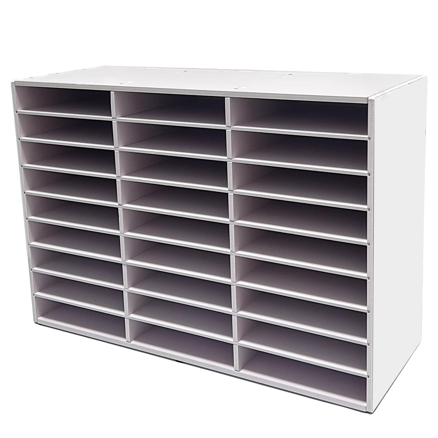 YPCDTL01 Literature Organizer - 27 - Slot Desktop File Sorter & Mail Center, Paper Storage Cabinet for Home, School & Office（White）