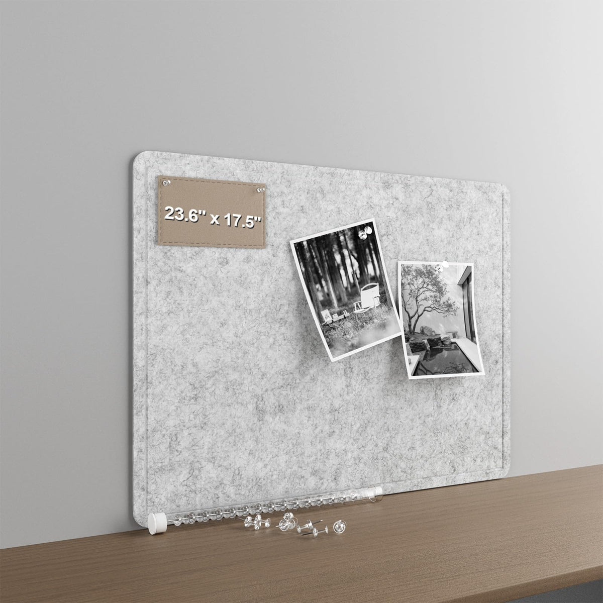 Felt Bulletin Board for Wall 24" x 18" Unfolded Size, Small Frameless Felt Pin Board, Soft Cork Board Alternative for Office, Home Planning, Notes, Photos & Wall Decor, Foldable Shipping, Easy Install