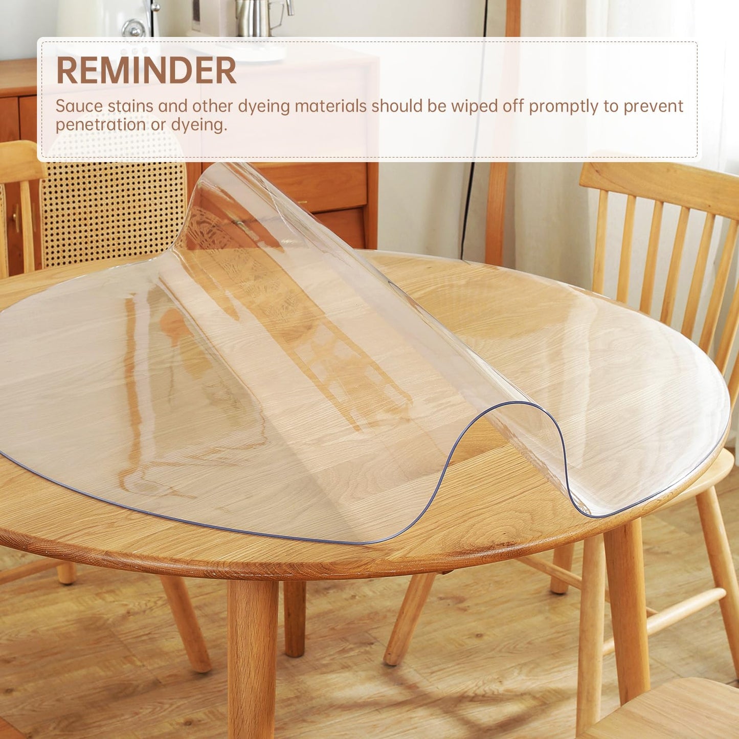 Warmstar Round Clear Table Protector - 29Inch, 2mm Thick PVC Tablecloth for Dining & Coffee Tables