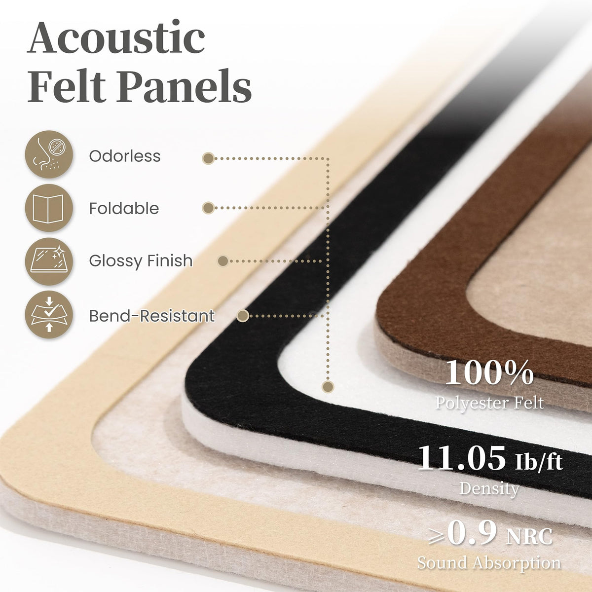 KERRAM Bulletin Board, 48 x 36 inches Decorative Felt Board Foldable Photo Board Pin Boards, Cork Board Alternative for Walls, Office, Home, Classroom with Pushpins ＆ Small Storage Bag, Brown