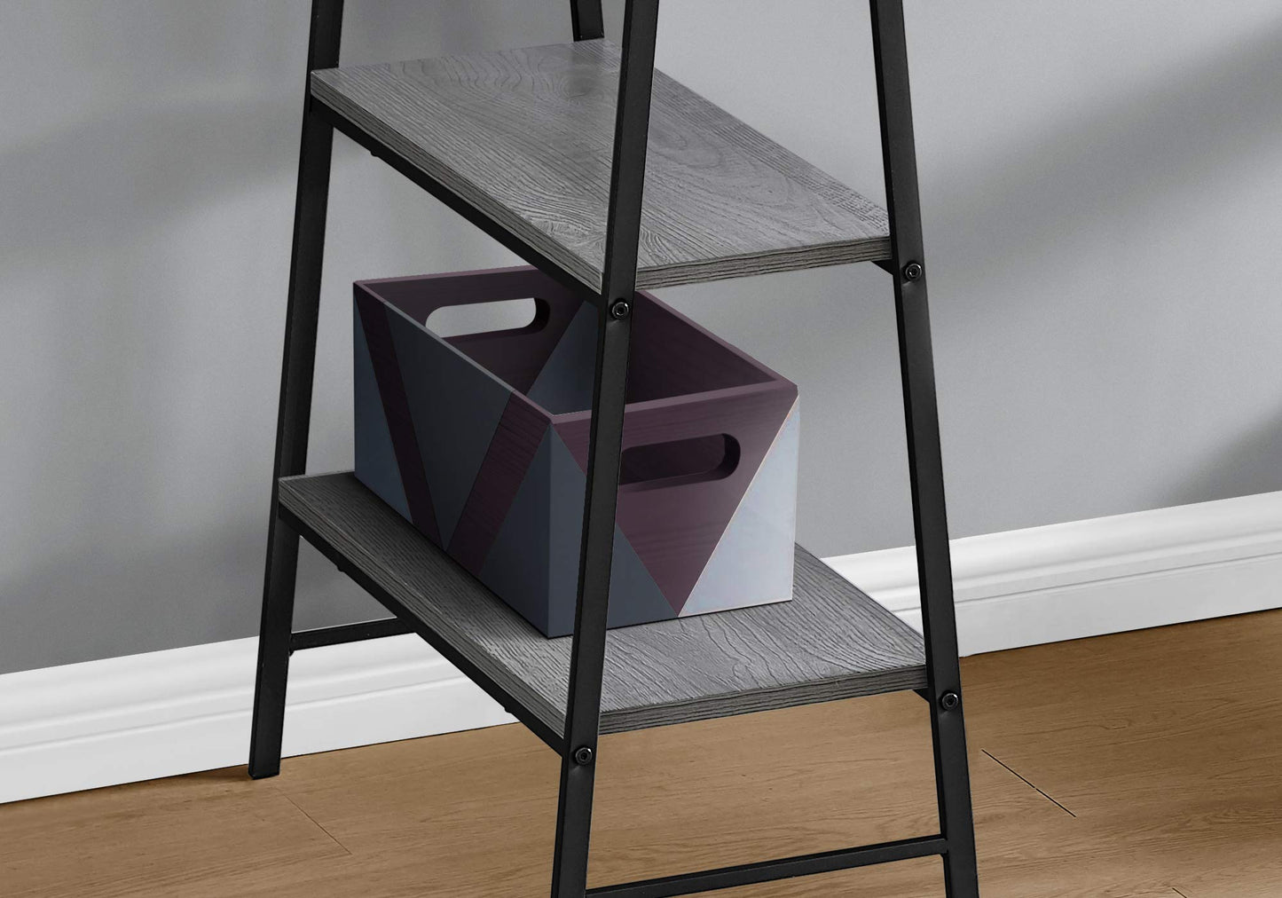 Monarch Specialties I 7524 Computer Desk, Home Office, Laptop, Storage Shelves, 48" L, Work, Metal, Laminate, Grey, Black, Contemporary, Modern