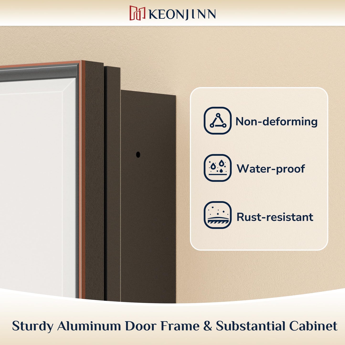 Keonjinn 20" x 26" Medicine Cabinets with Mirror for Bathroom, Oil Rubbed Bronze Bathroom Mirror with Storage, Fully Assembled, Recessed or Wall-Mounted Aluminum Alloy Framed Beveled Mirror