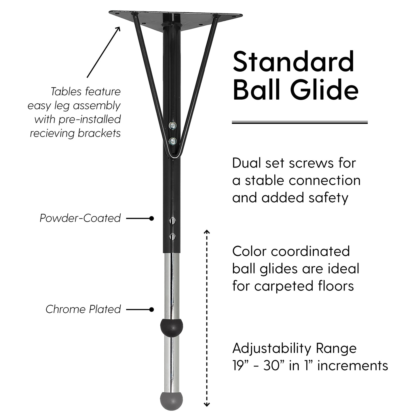 Factory Direct Partners FDP 48" Round Thermofused Classroom Activity Table with Standard Ball Glide Legs, Adjustable Height 19"-30" - Maple/Black, 10138-MPBK
