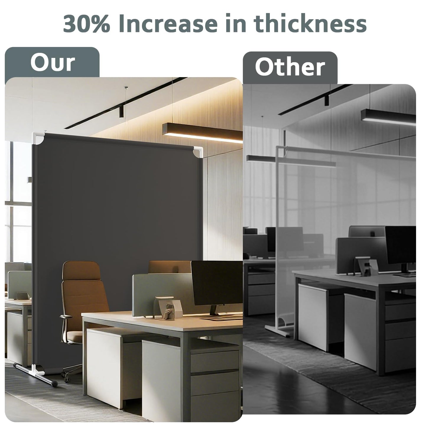 Room Divider for Privacy Protection - Single Panel Privacy Screen for Room Separation, 75.6" x 60" Portable Room Partition for Bedroom Office Dorm, Freestanding Divider Easy to Install ，Black