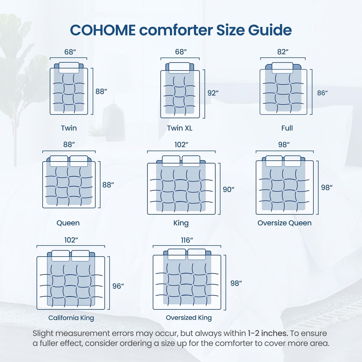 COHOME King Size Cooling Comforter, All-Season Quilted Down Alternative Duvet Insert, Luxury Hotel Breathable GentleSoft Comforter with Anti-Clump Tech & 8 Tab - Reversible - White 90 x 102 inches