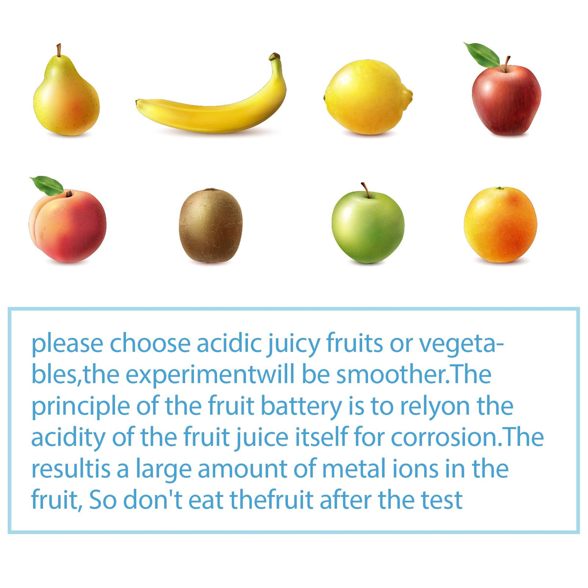 Sntieecr Fruit Battery Science Experiment Kit with Instruction, Potato Science Educational Kit for School Sciences Project, Kids DIY STEM Lab Experiments