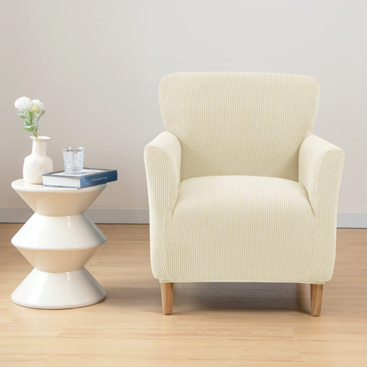 ele ELEOPTION Armchair Slipcovers Chair Covers with Arms Stretch for Living Room Office Club Chair Cover Furniture Protector Beigo