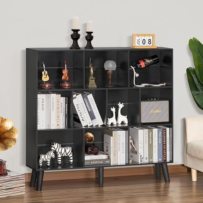 YAHARBO 10 Cube Bookshelf, 3 Tier Bookcase