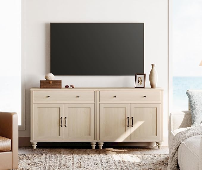 WAMPAT Farmhouse TV Stand for 75 inch TV