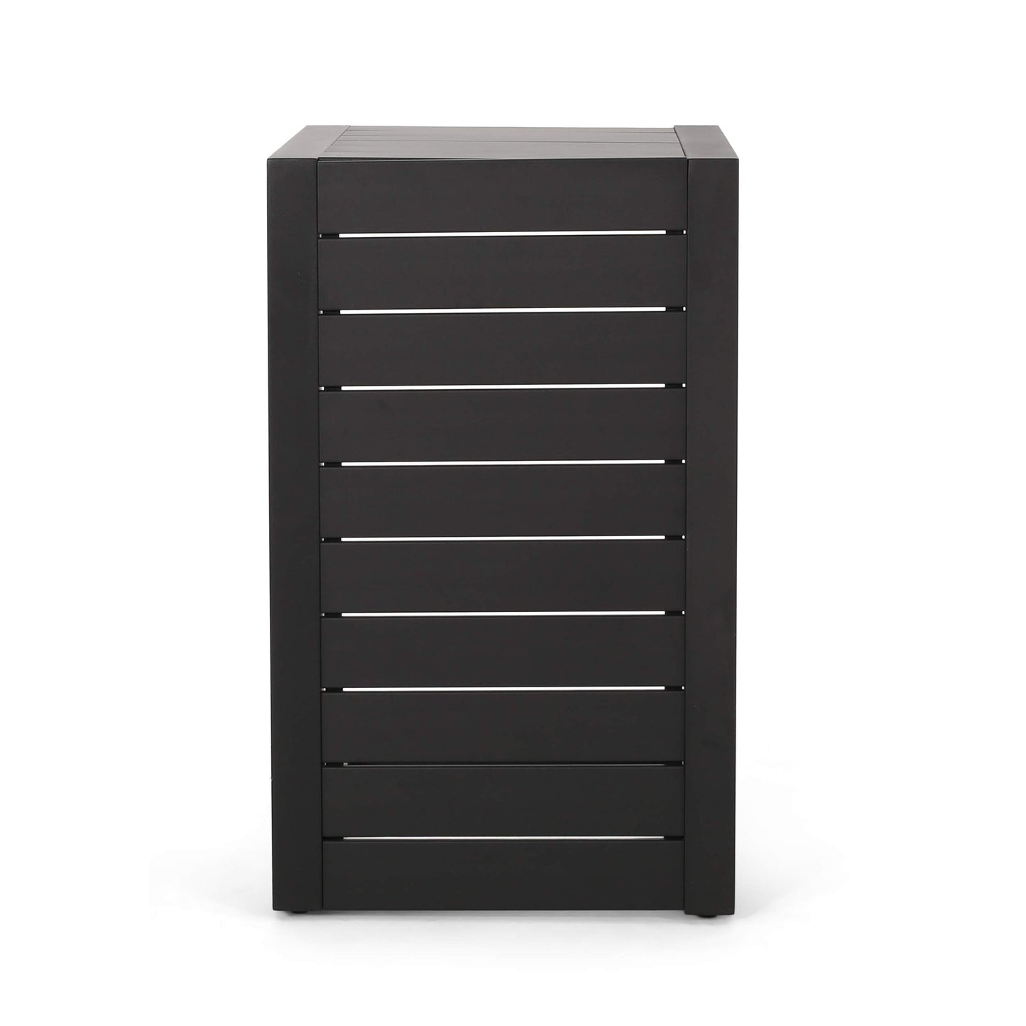 Christopher Knight Home Jesse Coral Outdoor Modern Aluminum C-Shaped End Table, Matte Black