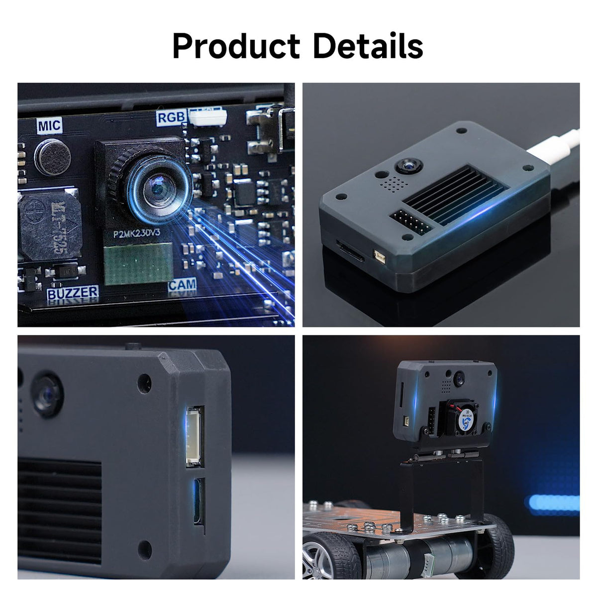 Yahboom K230 AI Development Board 1.6GHz High-performance chip/2.4-inch Display/Open Source Robot Maker Python, Supports AI Visual Recognition CanMV Sensor (with Adjustable Bracket)