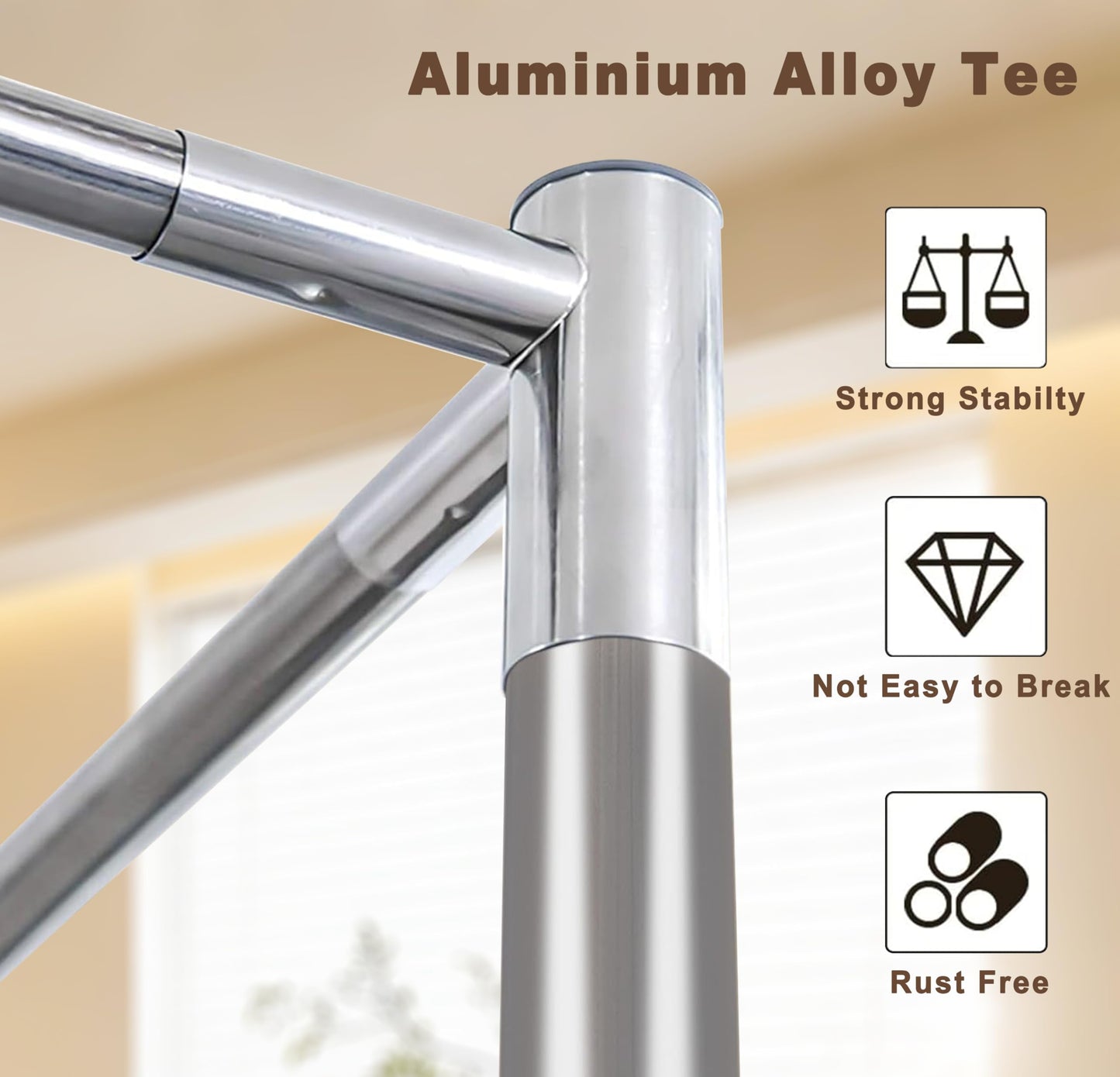 KEVIDA Queen Size Canopy Bed Frame, Stainless Steel Bed Post Poles with Aluminum Connectors Thicken Canopy for Wood or Metal Beds Bedroom Decor
