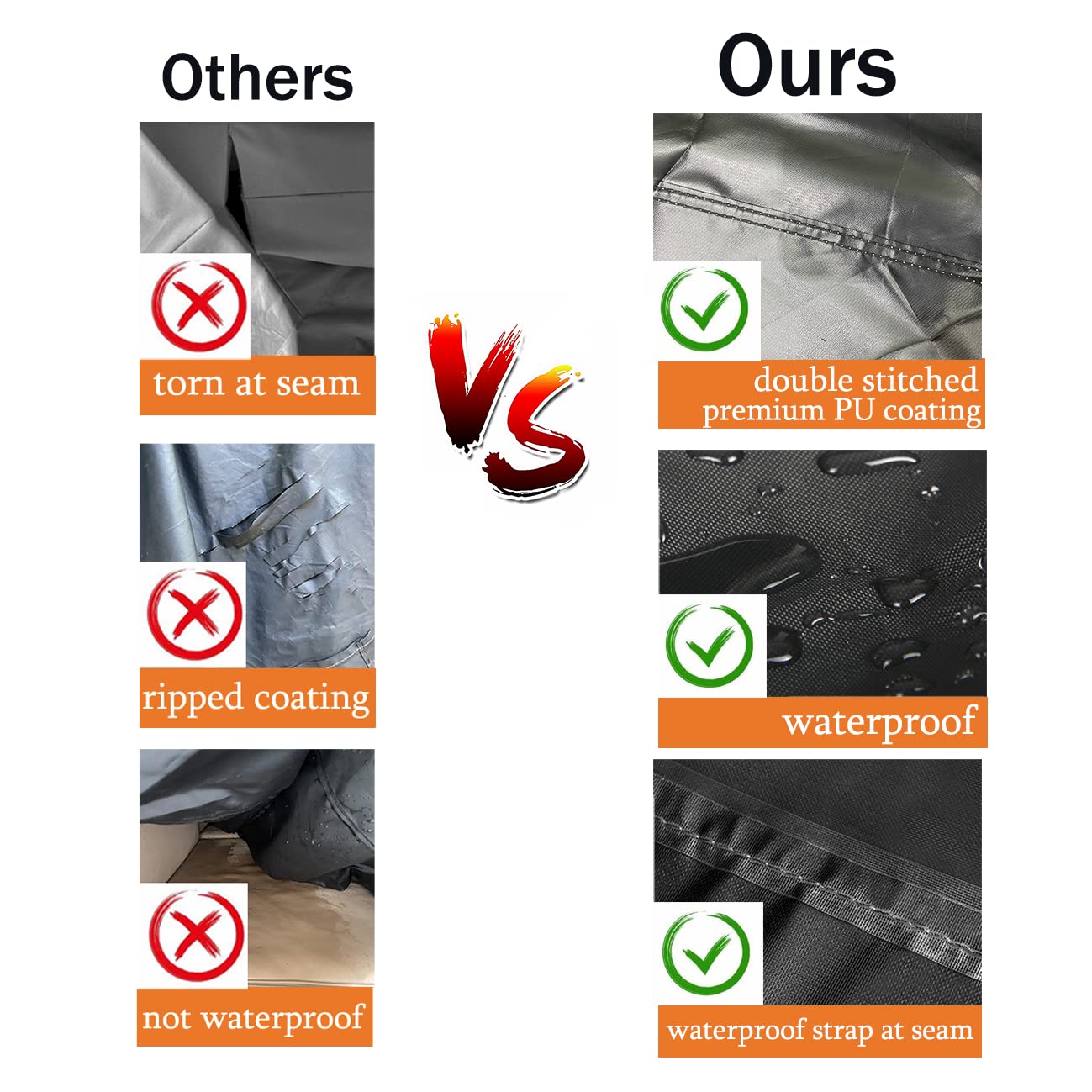 J&C Patio Furniture Covers V Shape Patio Sectional Covers Waterproof Outdoor Sofa Cover Heavy Duty 420D Patio Sectional Sofa Cover Patio Couch Covers Black Sectionals 118x118 Inch